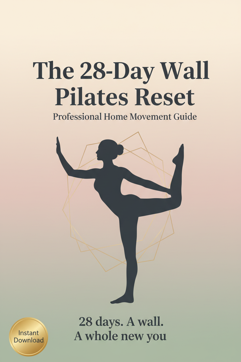 The 28-Day Wall Pilates Reset: Professional Home Movement Guide - eBook cover